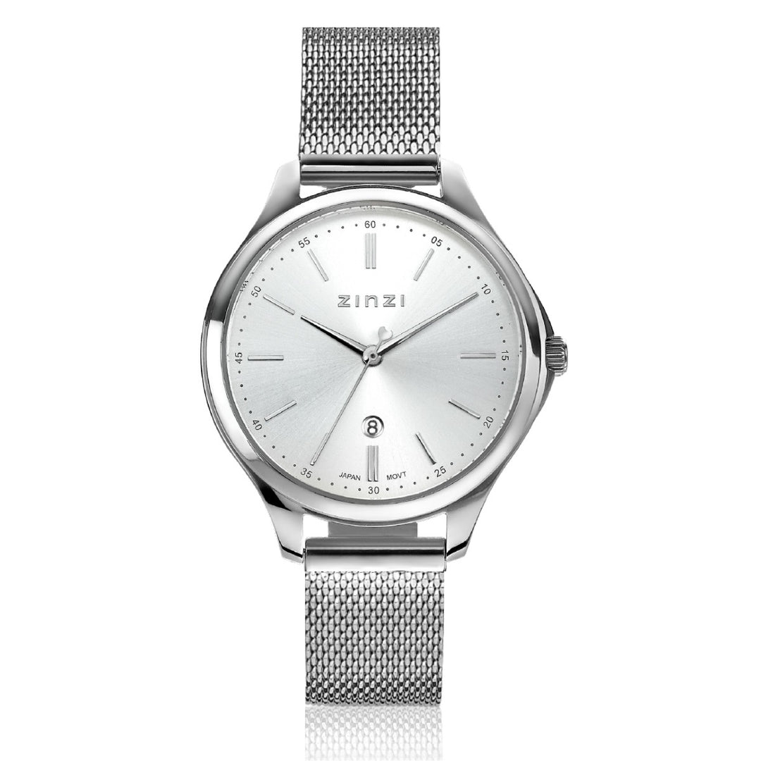 Zinzi Silberfarbene Uhr Stahl Ziw1002 M